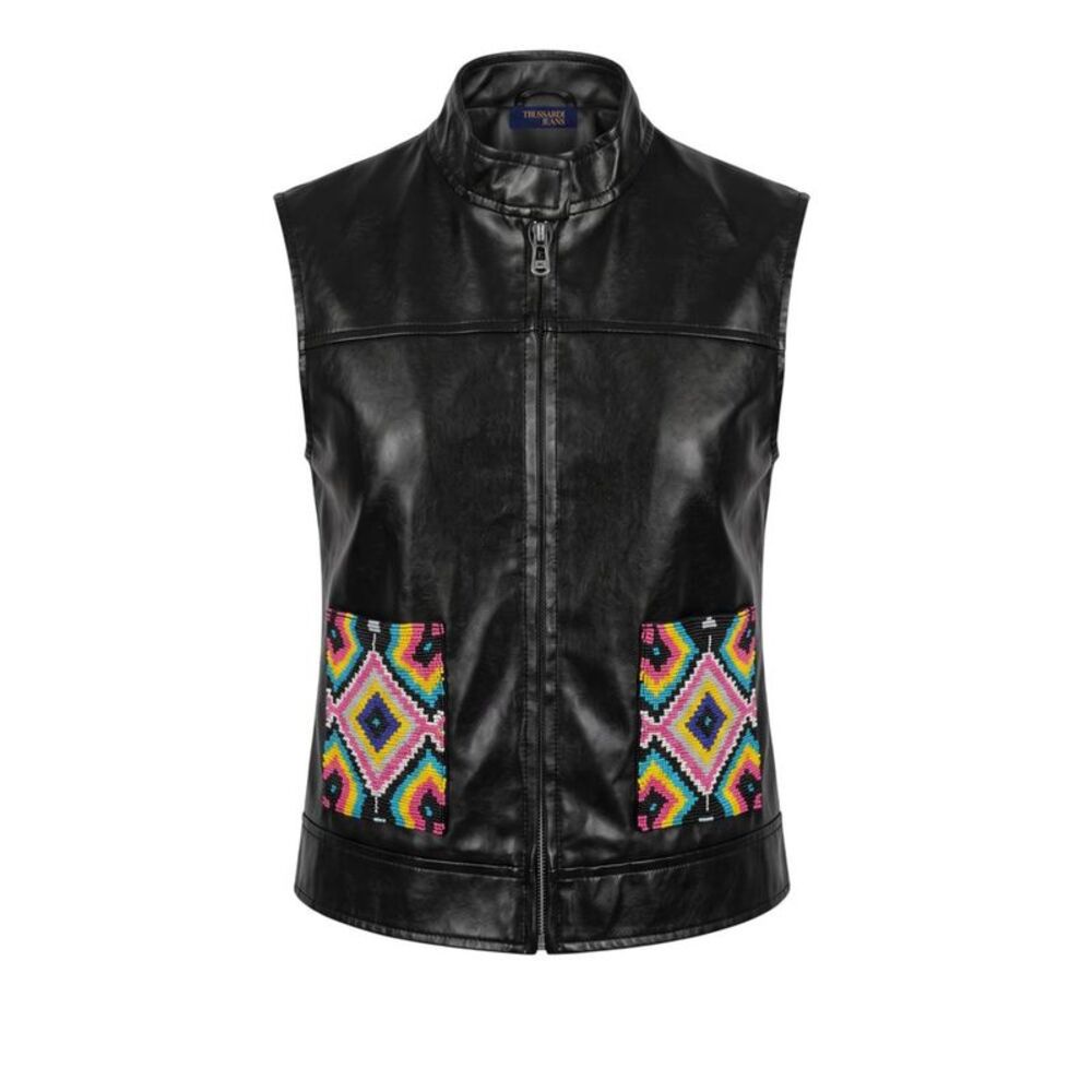 Trussardi Jeans Black Polyester Women Women's Jacket